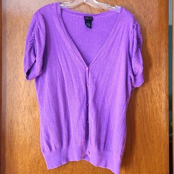 torrid Sweaters - *3 for $30* Torrid Short Sleeve Purple Cardigan - Vintage